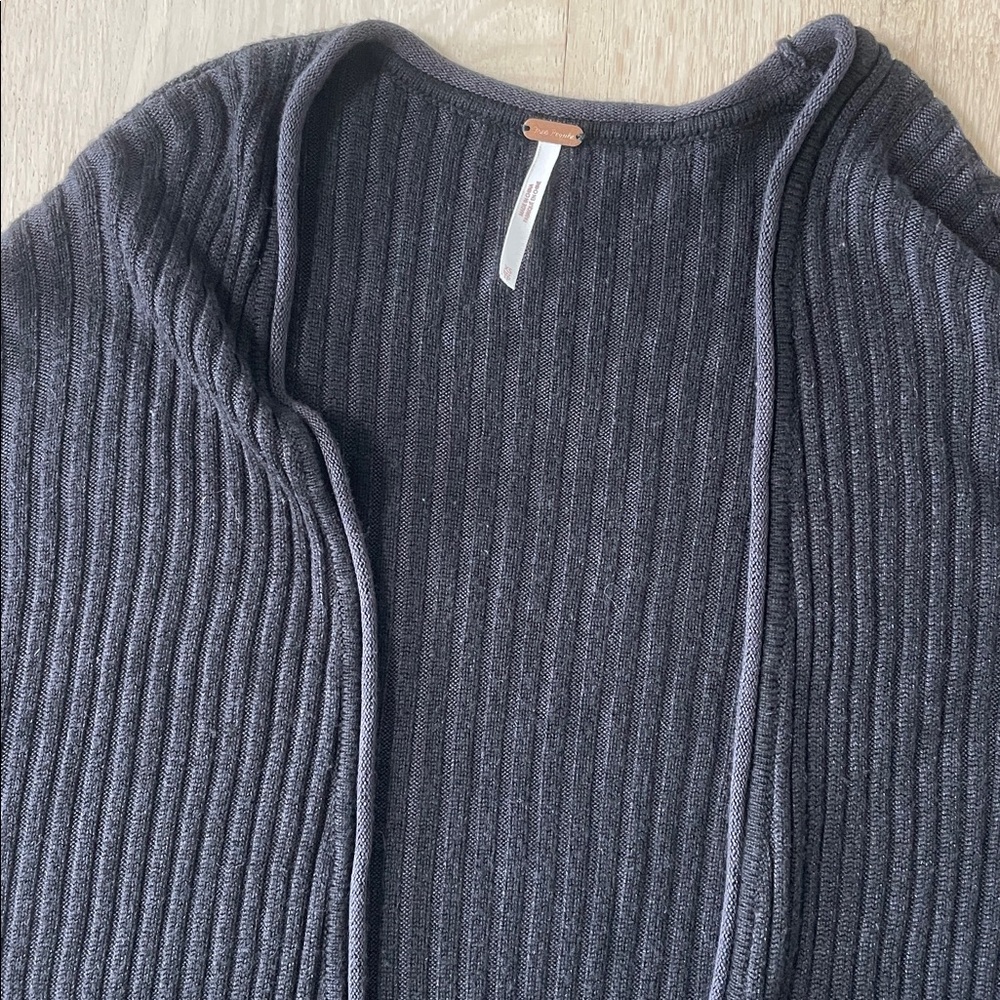 Free People Long Black Ribbed Cardigan - Picture 5 of 8